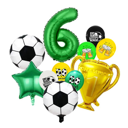 Fußball Geburtstag Dekoration Party Supplies Geschirr Luftballons Set Süßigkeiten Geschenkboxen Fußball Geburtstagsgeschenke Kinder Geburtstagsgeschenke