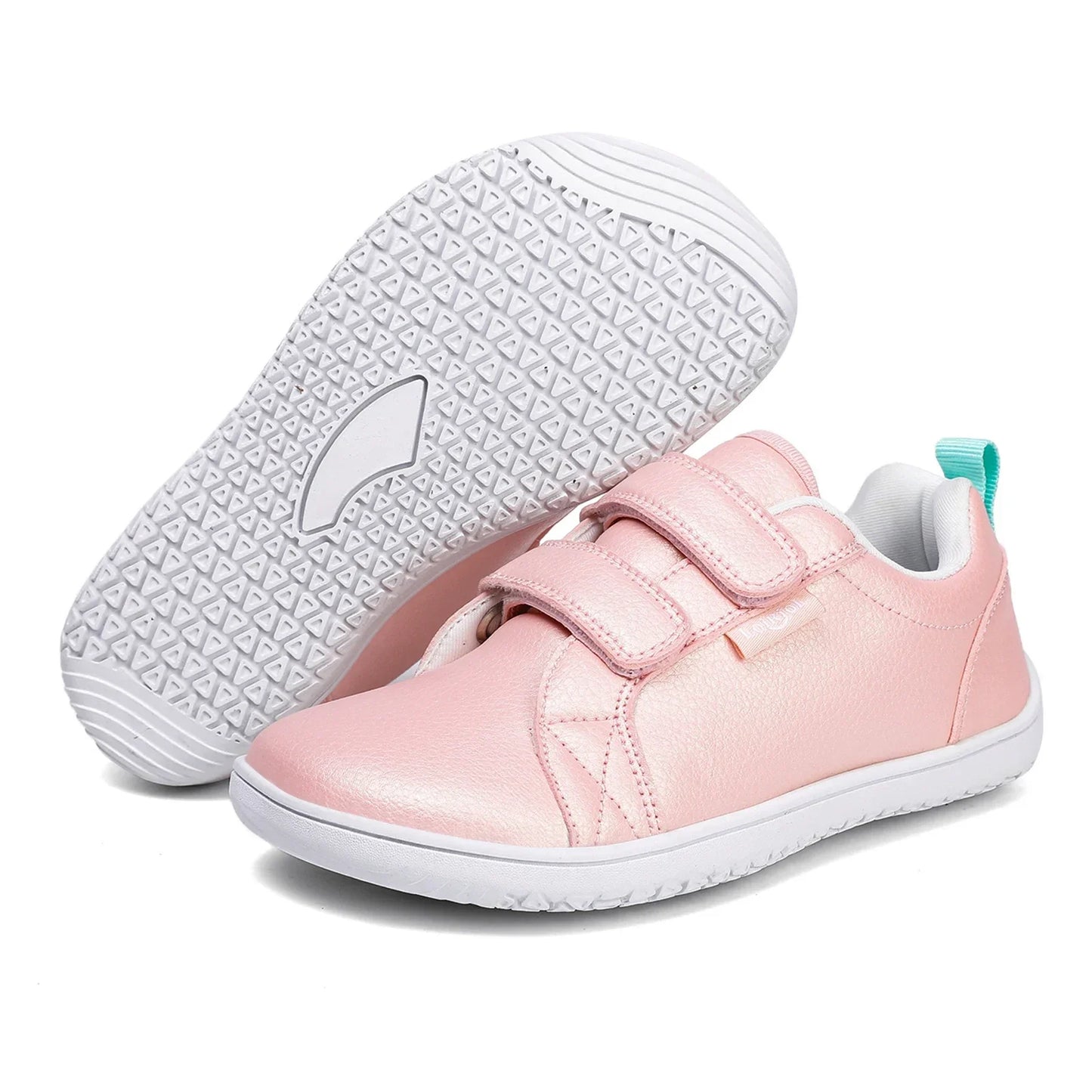 Boys Girls Barefoot Shoes Kids Wide Toe Minimalist Fashion Sneakers Lightweight Hook Loop Artificial Leather Walking Flats.