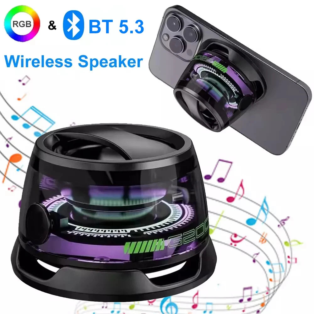 G200 Magnetic Portable Bluetooth 5.3 Speaker Mini Sound Box Multifunctional LED Color Light Stereo Soundbar Wireless Loudspeaker.