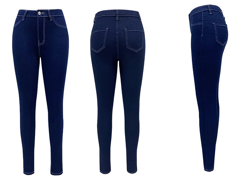 Jeans Pencil Pants Women Denims High Waist Stretch Skinny Distressed Washed 2025 Streetwear Vintage Basis Ankle Length Trousers.