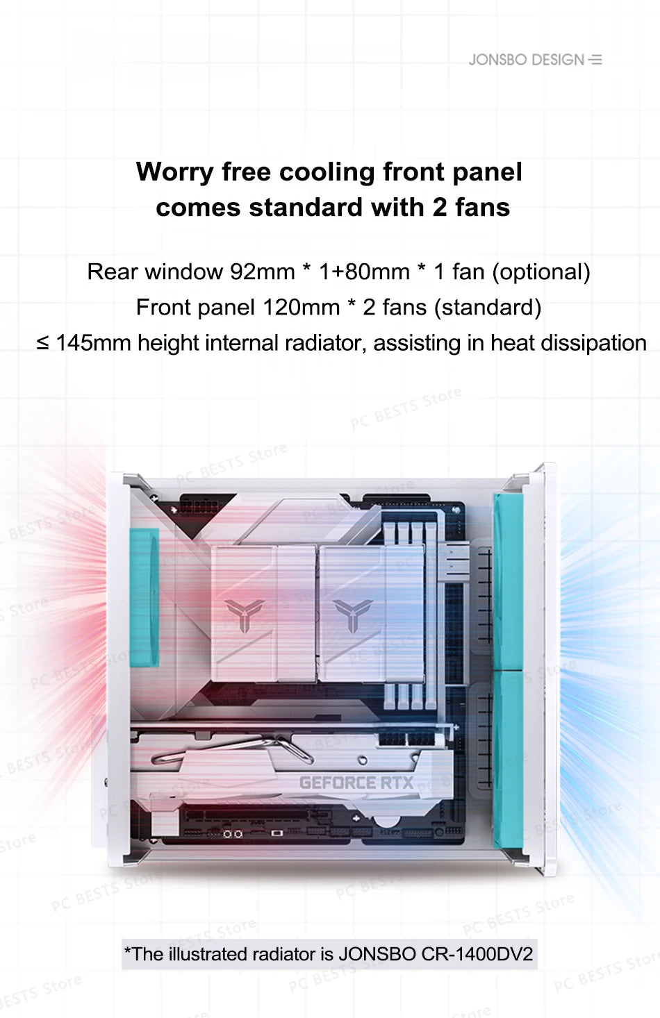 Jonsbo V12 Hyperbolic Glass PC Case MATX ITX Computer Case Seaview Room Desktop Case Mini Side Transparent Chassis 12cm Case Fan.