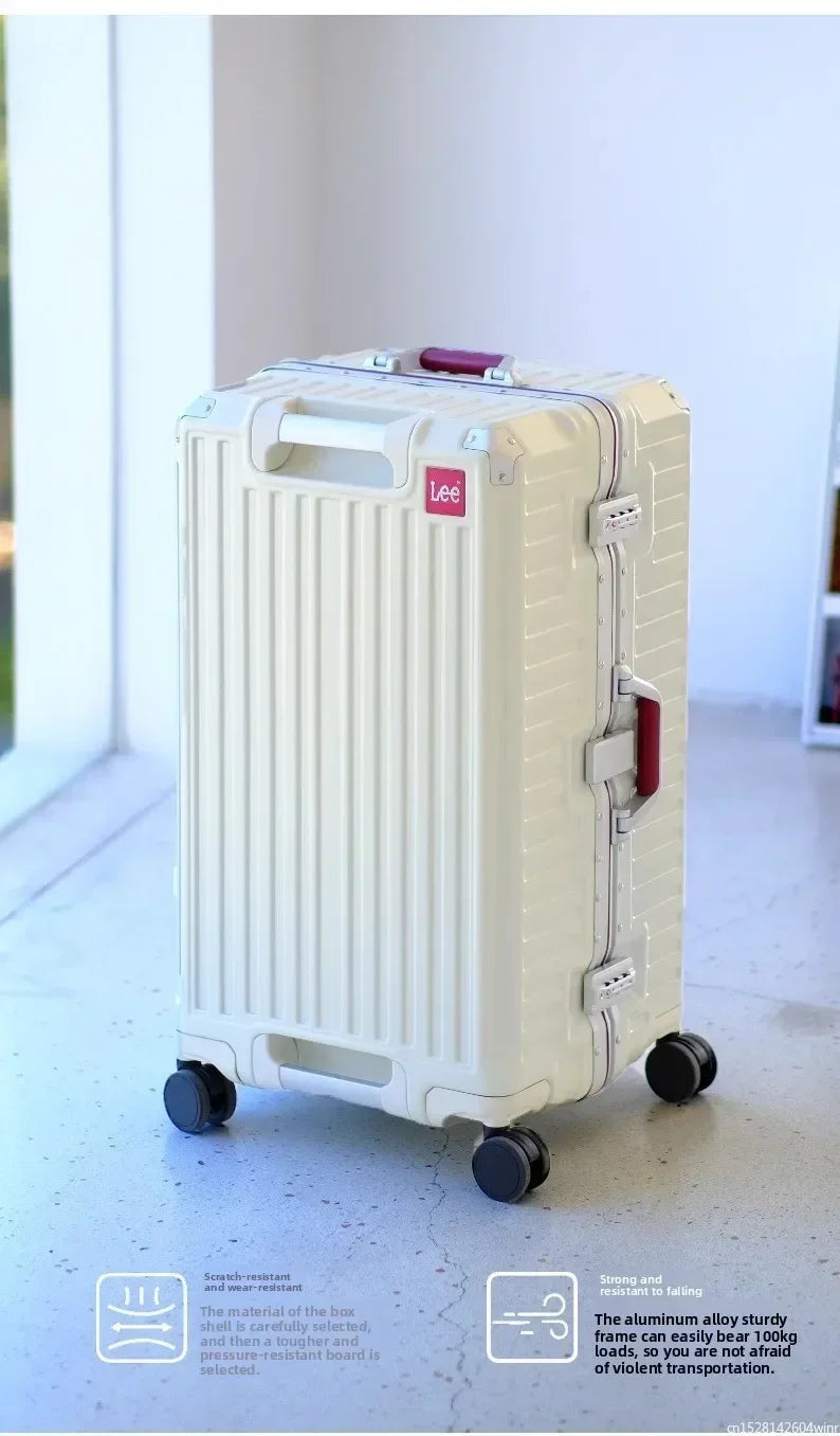 20-Handgepäck, Trolley mit Aluminiumrahmen, PC-Koffer, Reisekoffer mit breitem Griff.