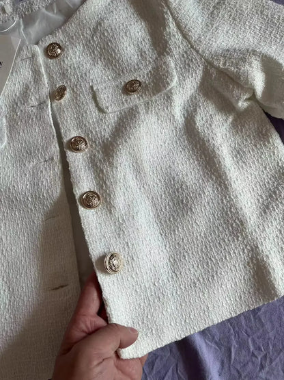 Frühling und Herbst Koreanische Mäntel Frauen Jacke Neue Französisch Wolle Tweed Mantel Mode High-end-Gold Taste Kurze Schlanke temperament.