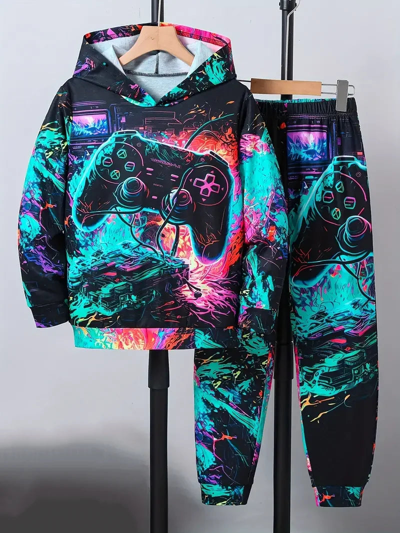Autumn Games Console 3D Printed Hoodie Suit Men Sweatshirts Sweatpants Casual Fashion Two Piece Tracksuit Set Men's Clothing.