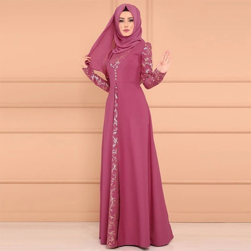 5XL Dubai Langarm Kleid Frauen Muslimischen Gefälschte Zwei Stück Party Kleider Ethnische Islamischen Kostüm Abaya Große Größe Kleidung.