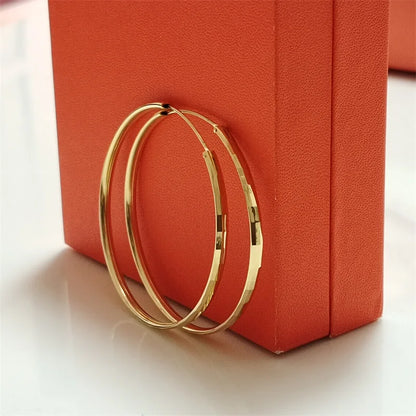 Senlissi - 925 Sterling Silver Hoop Earrings For Women 18K Gold Plated Jewelry Dazzling Women's Hoops Earrings Christmas Gifts