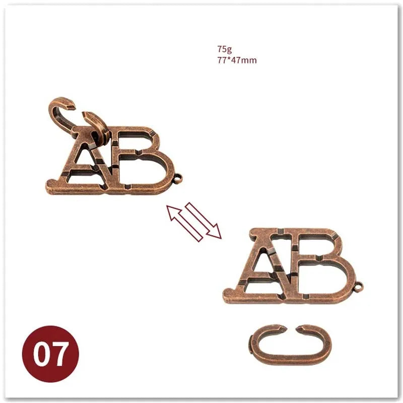 Classic IQ Metal Brain Magic Baffling Puzzles Game Toys for Children Adults Funny Gifts.
