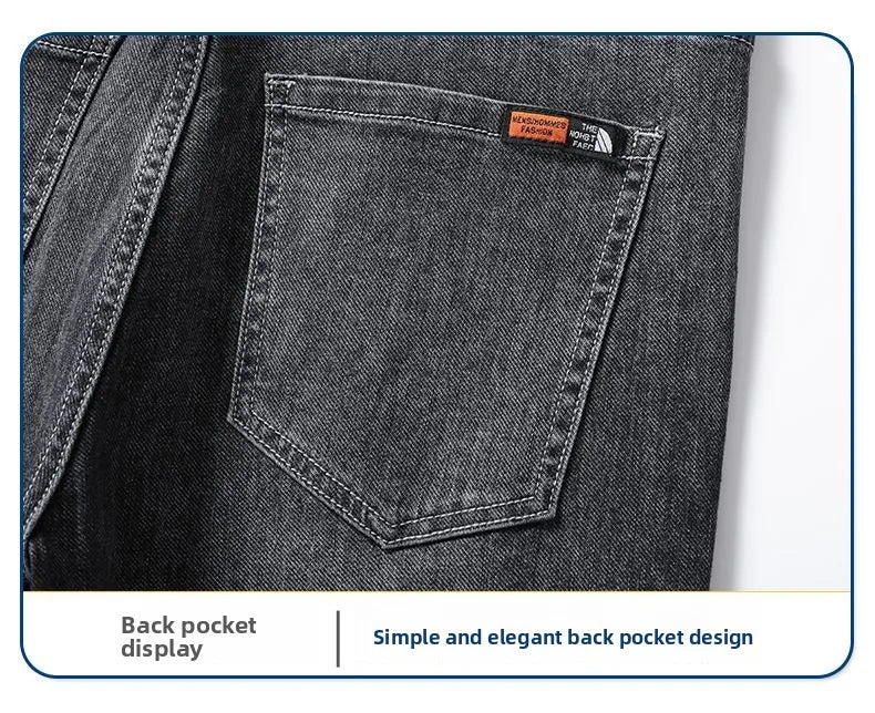 2025 New High Quality Jeans Men Baggy Pants Autumn Straight Cut Loose Solid Denim Pants Streetwear Fashion Pockets Vintage Man.