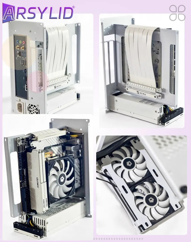 ARSYLID M24 pro ITX A4 Computer Case 5L 190mm Graphics Card Tpye-C Flex PSU 47mm Radiator Mini PC Chassis.