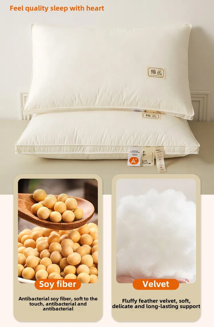 1pc Soft Filling Sleeping Pillows for Home Bed Almohadas Para Dormir High Quality Pillow 48x74cm Washable Neck Cushion.