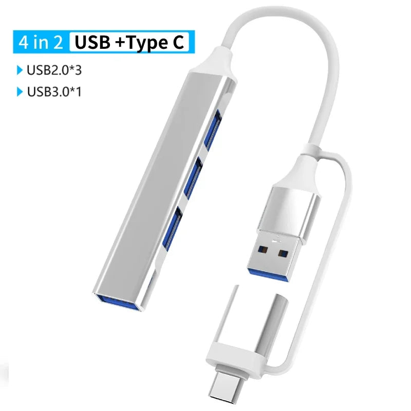 USB 3.0 Type C Adapter Docking Ststion USB 2.0 Port TF SD Card Reader Audio Output Multi-hub Splitter  for Macbook Pro Computer.