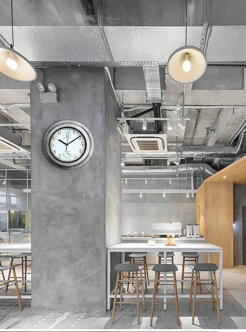 100 % wasserdichte Wanduhr, Outdoor-Uhr, Badezimmer, Küche, Terrasse, Geschäft, Wohnzimmer, dekorative Wanduhr, stilvolle, geräuschlose Wanduhr