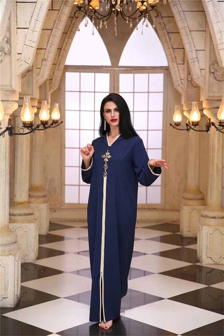 Ramadan Eid Hoodie Abaya Damen Dubai Luxury Islam Muslim African Dresses For Women Kebaya Caftan Marocain Robe Musulmane Femme.