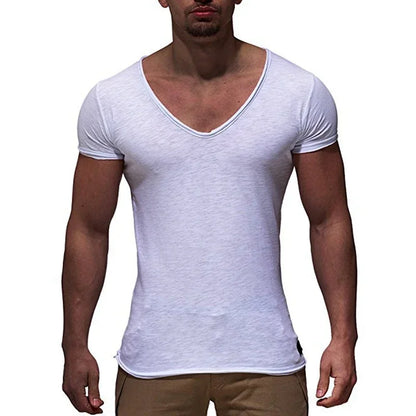 MRMT 2025 Brand New Men's T Shirt Fashion Chicken Heart V Collar Recreation T-shirt for Male Short-sleeved Man Tops T-shirt Tees.