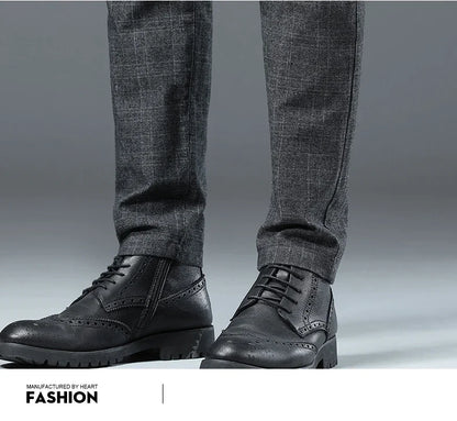 Spring Autumn Korea Plaid Pants Men Fashion Comfortable Elastic Casual Business Trousers Male Formal  Suit Pant