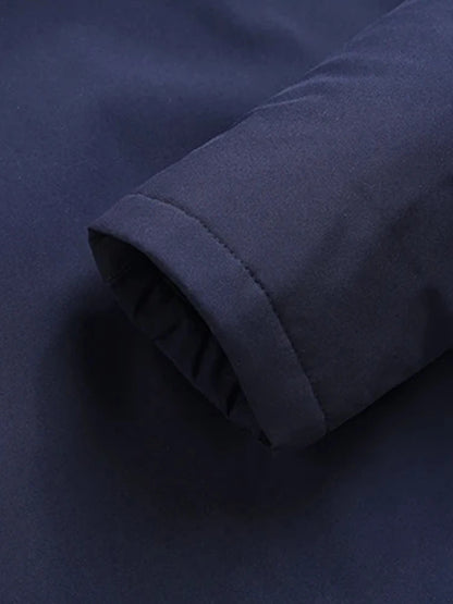 2024 New Men's Padded Cotton Clothing Fashion Casual Solid Color Windproof Lapel Long-Sleeved Jacket Street Beat Men's