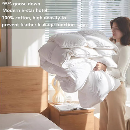 KDJEIKZ  Winter Cotton Goose Down Quilt Five-Star Hotel Duvet Super Soft Fluffy Queen King Full Size Four Seasons Duvets Blanket.
