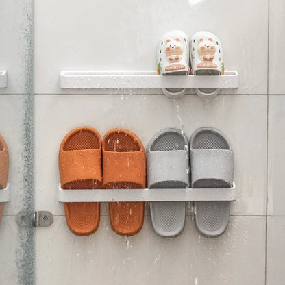 Wandhalterung für Hausschuhe, kein Stanzen, für Badezimmer, Handtuch, Aufbewahrungsregal, Toilette, multifunktionales Abflussregal für die Küche