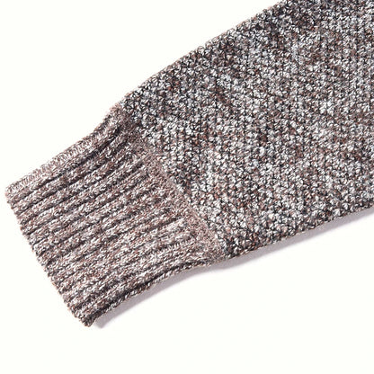 New Men's Casual High Collar Long Sleeve Knitted Top with Velvet Warmth for Autumn and Winter Fashion Multi Functional Jacket