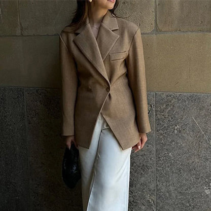 Neue Diagonal schnalle frauen Jacke Anzug Klassische Vintage Casual Jacken Herbst Mode Retro Frauen Mantel Revers Weibliche Mäntel Tops.