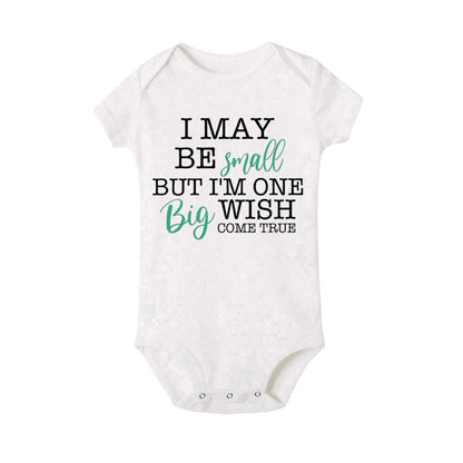 I May Be Amall But I'm One Big Wish Come Ture Baby Strampler Neugeborenen Body Kurzarm Overall IVF Success NICU Babykleidung.