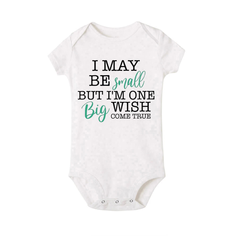 I May Be Amall But I'm One Big Wish Come Ture Baby Strampler Neugeborenen Body Kurzarm Overall IVF Success NICU Babykleidung.