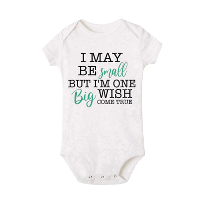 I May Be Amall But I'm One Big Wish Come Ture Baby Strampler Neugeborenen Body Kurzarm Overall IVF Success NICU Babykleidung.