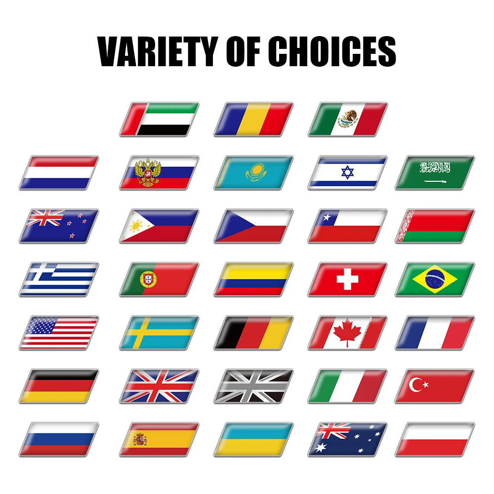 3D Epoxy Sweden France Germany Car Flag Sticker for Peugeot 308 3008 307 207 208 508 2008 306 406 4008 5008 206 408 407 2008.