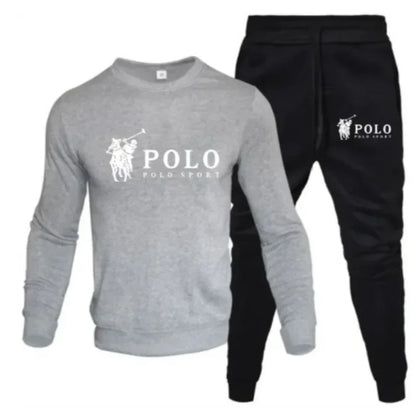 Men's autumn and winter sets of round-neck sweatshirts and jogging pants, autumn and winter fashion, outdoor fitness and casual.