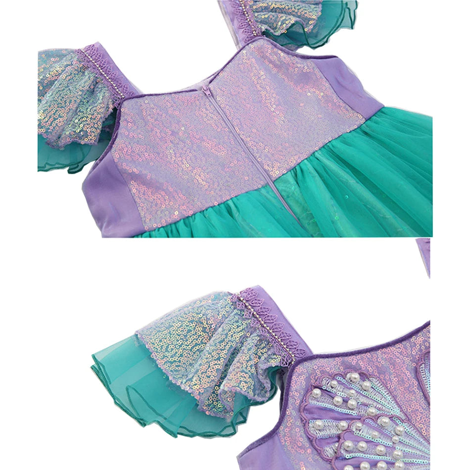 Disney Kleine Meerjungfrau Prinzessin Kleid Kinder Phantasie Karneval Cosplay Kostüm Geburtstag Hochzeit Party Kleidung Halloween Kostüm.