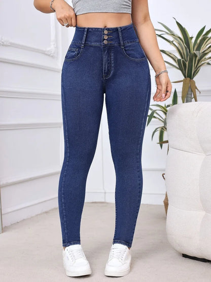 oversized spring summer autumn casual skinny jean vintage jeans woman 2025 denim trousers pencil pants.