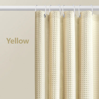 Verdickter, einfarbiger Waffel-Duschvorhang, porenfrei, doppelseitig, wasserdicht und schimmelförmig, geeignet für Toilette und Badezimmer