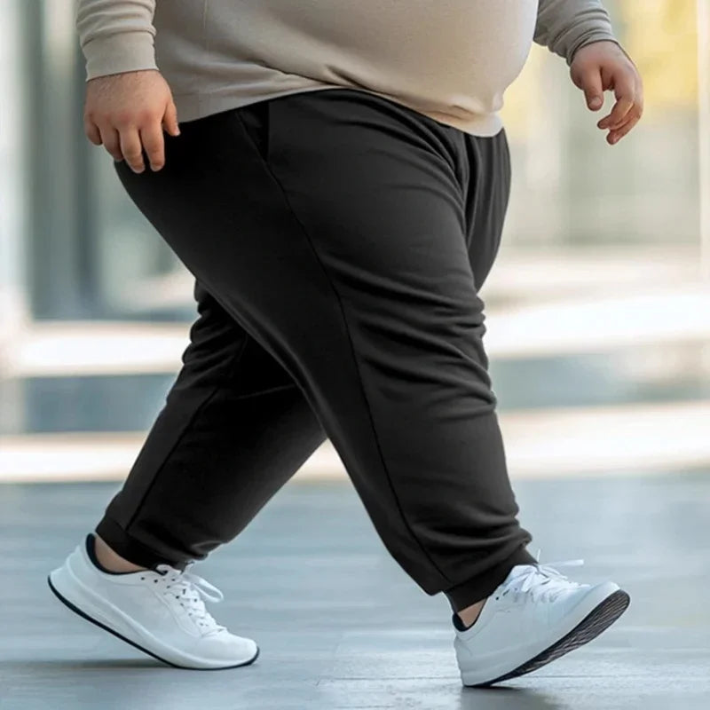 Men's Casual Pants Plus Size 110-180KG Stretch Slim Fit Elastic Waist Jogger Pants 1XL-7XL Classic Black Trousers Male Clothing.