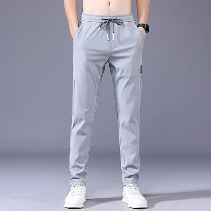 New Spring Summer Men's Casual Pants Slim Pant Straight Thin Trousers Male Fashion Stretch Khaki Jogging 28-38