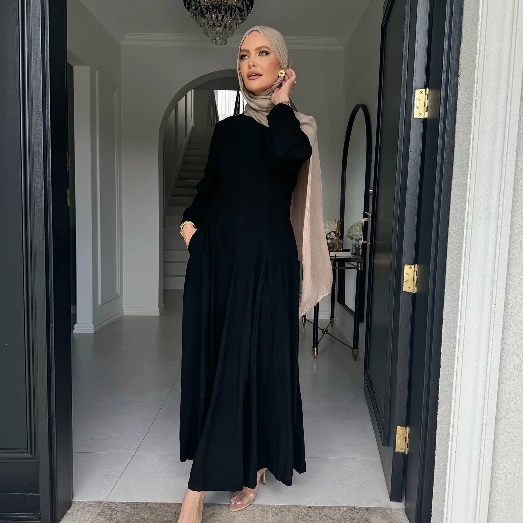 Muslimische Abaya Frauen Kleider Solide Schlank Jalabiya Eid 2025, Ramadan Marokko Islam Vestidos Largos Arabische Lange Robe Dubai Abayas Kaftan.