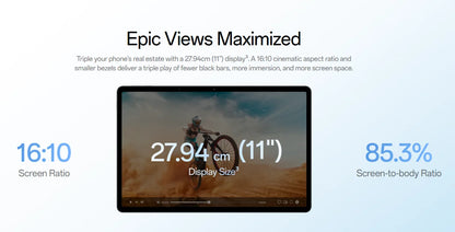 Global Version OnePlus Pad Lite Tablet 11-inch 90Hz LCD Eye Care Display MediaTek Helio G100 9340mAh Battery OxygenOS 15.0.1.