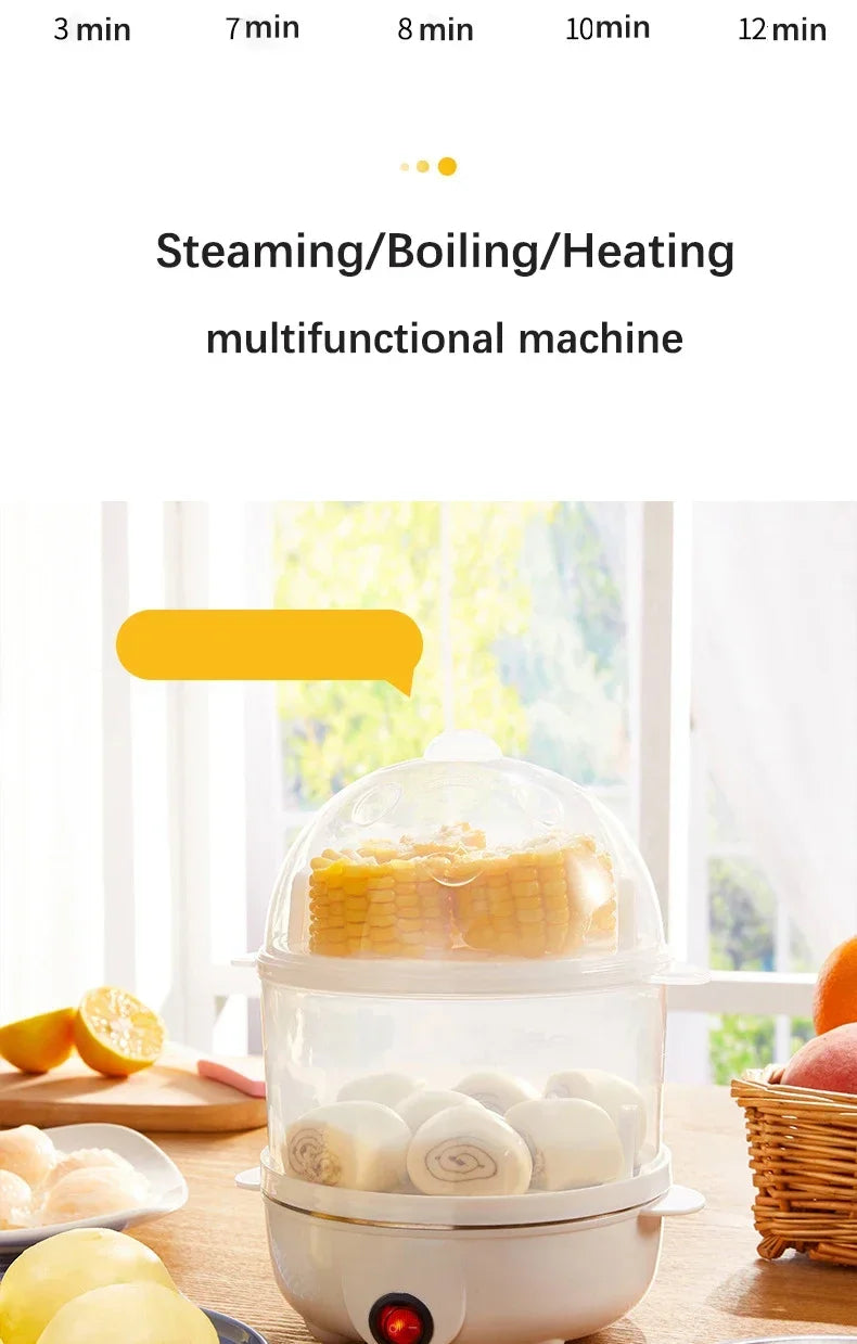 110V/220V Multifunctional Electric Egg Boiler Double Layers Egg Cooker Mini Steamer Poacher Kitchen Cooking Breakfast Machine.