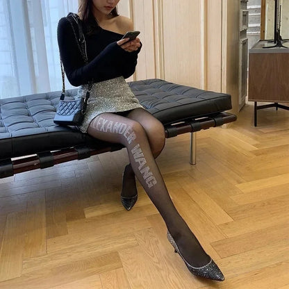 Sexy Blue Butterfly Net Stockings Women's Long Tube Socks Invisible Sweat Absorbent Polka Dot Design Pure Desire Stockings