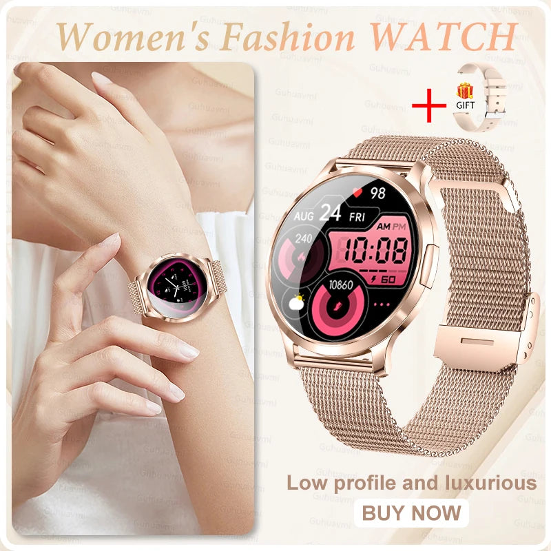 2025 New Smart Watch For Women AMOLED Screen Watches IP68 Waterproof Heart Rate Monitor Ladies Call Smart watch For Android ios