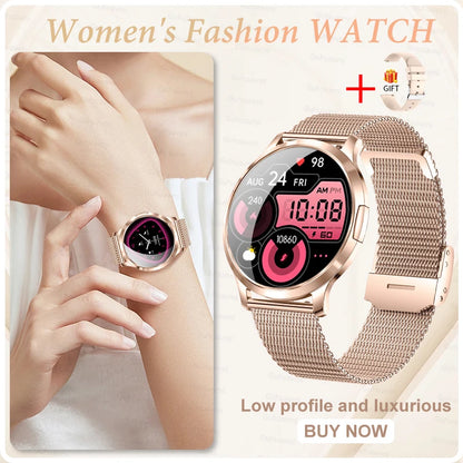 2025 New Smart Watch For Women AMOLED Screen Watches IP68 Waterproof Heart Rate Monitor Ladies Call Smart watch For Android ios