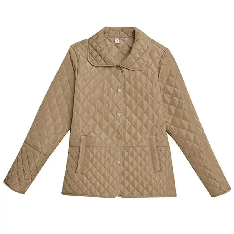 Herbst Winter Frauen Midi Plaid Stepp Mäntel Mode Weibliche Koreanische Kleidung Neue Feste Beiläufige Verdicken Warme Langarm Jacken