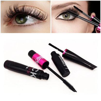 Sweatproof Mascara and Silk Fiber Set Grafting Mascara Set Moisturizing Liquid Curls Thick Eyelashes.