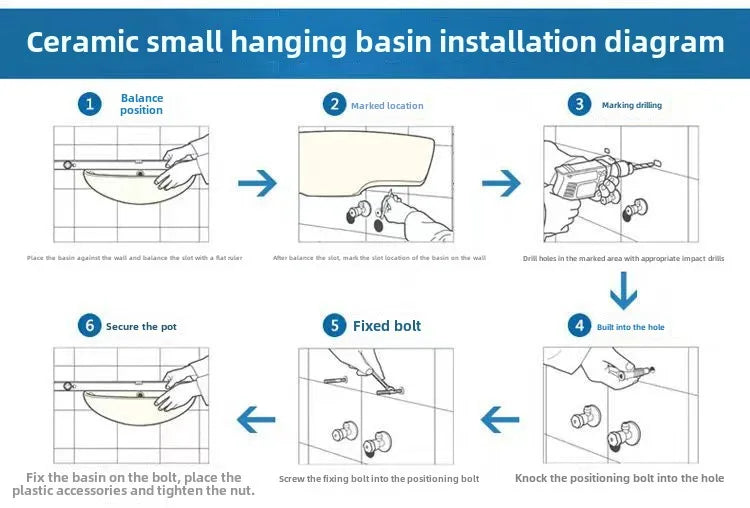 Einfache Installation, wandmontiertes Keramik-Badezimmerwaschbecken für kleine Räume