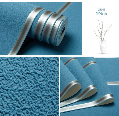 Hirschhaut Samt horizontal gestreifte Tapete Wohnzimmer Schlafzimmer gestreifte Film- und Fernsehwand 3D-Relief verdickte Tapete