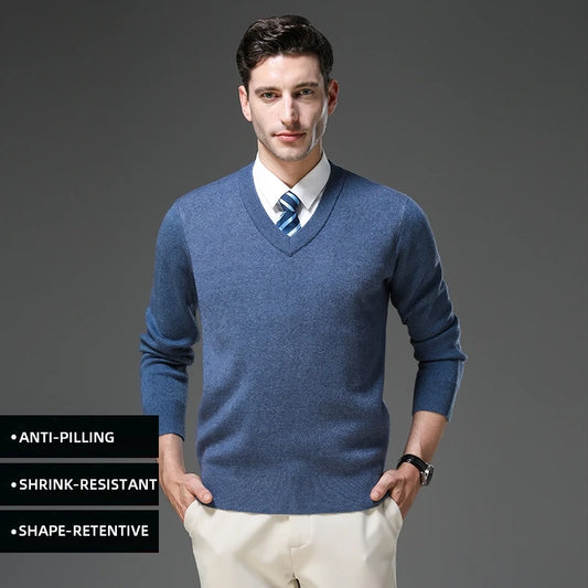 Top Grade Thick Anti-Pilling New Fashion Brand Autum Winter Knit Pullover Men Slim Fit Sweater Business Casual Woolen Jumper.