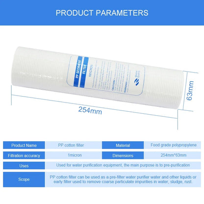 ATWFS Water Purifier 10 Inch 4pcs 1-Micron Sediment Water Filter Cartridge PP Cotton Filter Water Filter System