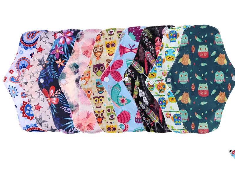 10pc Reusable Menstrual Panties Pads Monthly Period Gaskets Women's Washable Sanitary Napkin Lady Menstrual underwear Cloth Pads.