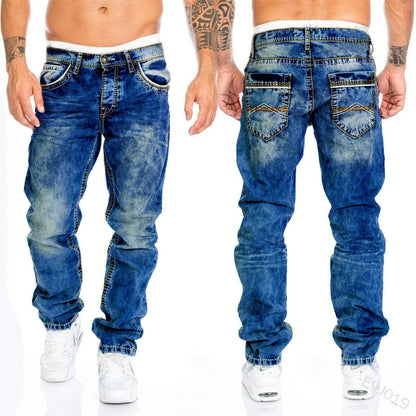 2024 NEW Mens Jeans Brands Straight Stretch Slim Jean Homme Pantalones Hombre Casual Pants Denim Trousers Baggy Jeans Black Blue.