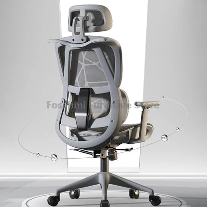 Atmungsaktiver Mesh-Computer-Bürostuhl mit Armlehne und Lordosenstütze, verstellbarer ergonomischer Schreibtischstuhl, Heim-Gaming-Kopfstützenstuhl