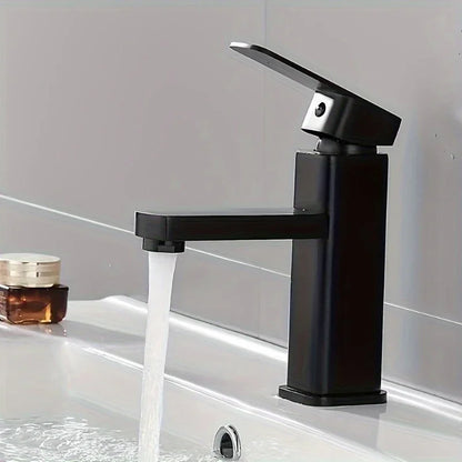 Stainless Steel Black Square Hot and Cold Dual-use Basin Faucet Home Kitchen Bathroom Cabinet Faucet